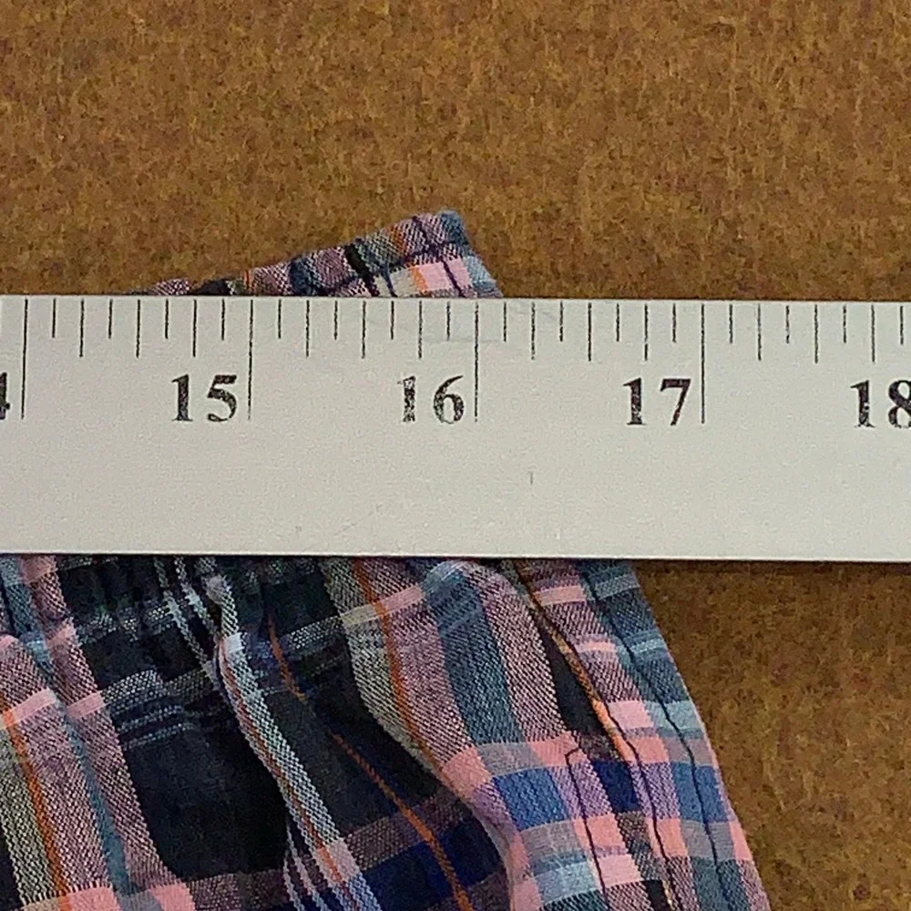 JupiterSecret Mens XL Navy Pink Plaid Drawstring Sleep Pajama Shorts New